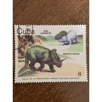 Куба 1985. Динозавры. Monoclonius. Марка из серии