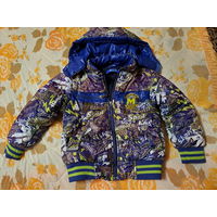 Куртка синяя на мальчика 4-5лет, б.у на холодную осень