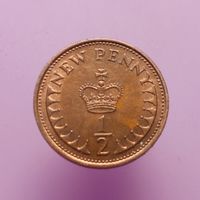 Великобритания 1/2 нового пенни 1974