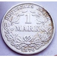 РАСПРОДАЖА!!! - ГЕРМАНИЯ 1 марка 1876 год "C" серебро