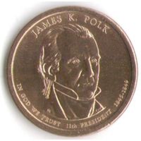 1 доллар США 2009 год 11-й Президент Джеймс Нокс Полк двор Р _состояние XF/aUNC
