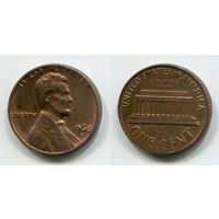США. 1 цент (1968, буква D, XF)