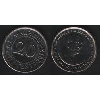 Маврикий km53 20 центов 2012 год (f