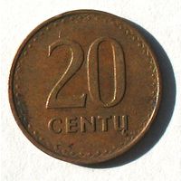 Литва, 20 центов 1991