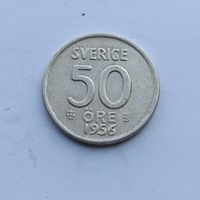 50 эре 1956 года Швеция. Серебро 400. Монета не чищена. 472