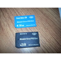 Карты памяти старые Sony Memory Stick PRO Duo SanDisk 2 Гб 2G