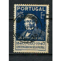 Португалия - 1940 - 100-летие почтовой марки. Роуленд Хилл 1,75E - [Mi.629] - 1 марка. Гашеная.  (Лот 17CG)