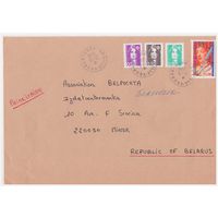 Конверт прошедший почту из Франции в Беларусь