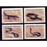 4 марки 1990 год Того Змеи 2170-2173