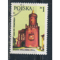 Марка Польша ПНР 1977 Волинские ворота и Пястовская башня в Камень-Поморском