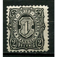 Германия - Мангейм - Местные марки - 1886 - Герб Мангейма 2Pf - [Mi.1] - 1 марка. MNH.  (Лот 94CK)