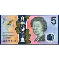 Австралия 5 долларов 2016 года. Тип P 62. Состояние UNC!