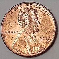 США 1 цент, 2012 Lincoln Cent Без отметки монетного двора (7-3-57)